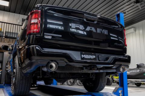 2025 Ram 1500 3.0L SST SO Armor Pro 3 inch Cat-back 2.5 Inch Dual Split Rear Exhaust with Carbon Fiber Tips MBRP