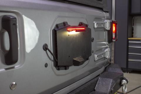 Jeep JL Backside License Plate Mount Black 2018-Present Wrangler JL Kentrol