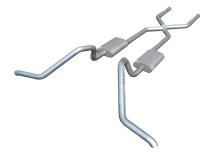 Cat Back Exhaust System 65-70 B-Body Split Side Dual Exit 2.5 in Intermediate And Tail Pipe Street Pro Muffler/Hardware Incl Tip Not Incl Natural Finish 409 Stainless Steel Pypes Exhaust