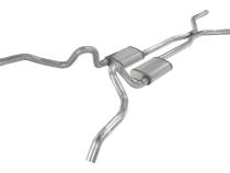 Crossmember Back w/H-Pipe Exhaust System 62-67 Nova Split Rear Dual Exit 2.5 in Intermediate And Tail Pipe Violator Mufflers/Hardware Incl Tip Not Incl Pypes Exhaust