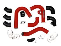 Front Mount Intercooler Kit Black Coated Inc. Red Piping For Subaru 15-21 WRX GrimmSpeed