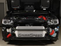 Front Mount Intercooler Kit Black Coated Inc. Black Piping For Subaru 15-21 WRX GrimmSpeed