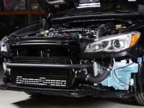 Front Mount Intercooler Kit Black Coated Inc. Black Piping For Subaru 15-21 WRX GrimmSpeed