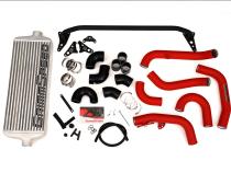 Front Mount Intercooler Kit Black Coated Black Piping For Subaru 15-21 STI GrimmSpeed