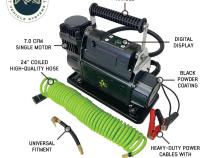 EGOI Portable Air Compressor System 12.3 CFM With Digital Control Panel, Storage Bag, Hose &amp;amp; Attachments Dual Motor Up Down Air