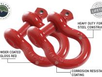 19010204 Recovery Shackle 3/4 Inch 4.75 Ton Red - Sold In Pairs Overland Vehicle Systems