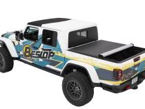 EZ-Roll Soft Tonneau Cover For Jeep 2020-2024 Gladiator 5.0 Foot Black Diamond Tailgate Spoiler Not Included Bestop