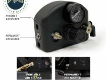 Jeep JK Tire Inflator System 4 Tire For 18-25 Jeep Wrangler 2/4 Door W/Engine Mount With Box, Fittings, Hoses and Storage Bag Black UP Down Air