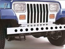 Jeep YJ 54 Inch Front Bumper with holes (No License Plate Holes) 87-95 Wrangler TJ Polished Silver Kentrol