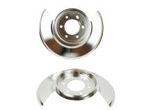 Jeep CJ Disc Brake Dust Cover Pair 76-78 CJ Polished Silver Kentrol