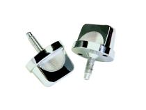 Jeep CJ/YJ Windshield Knobs Pair 76-95 CJ and Wrangler YJ Polished Silver Kentrol