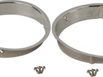 Jeep TJ Headlight Bezels Pair 97-06 Wrangler TJ Polished Silver Kentrol