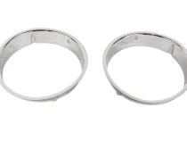 Jeep TJ Headlight Bezels Pair 97-06 Wrangler TJ Polished Silver Kentrol