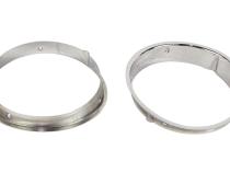 Jeep TJ Headlight Bezels Pair 97-06 Wrangler TJ Polished Silver Kentrol