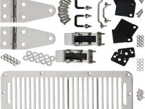 Jeep CJ/YJ Hood Kit With TJ Style Hood Catch 78-95 CJ and Wrangler YJ Polished Silver Kentrol