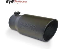 Exhaust Pipe Tip 4 Inch Inlet X 5 Inch Outlet X 12 In. Rolled Angle Black Powdercoat Exhaust Tip Tail Pipe Tips Diamond Eye
