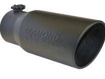 Exhaust Pipe Tip 4 Inch Inlet X 5 Inch Outlet X 12 In. Rolled Angle Black Powdercoat Exhaust Tip Tail Pipe Tips Diamond Eye