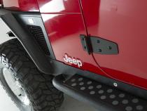 Jeep TJ Door Hinge Set 4 Pieces 97-06 Wrangler TJ Powdercoat Black Kentrol