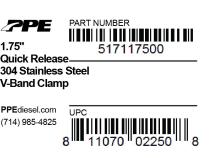 1.75 Inch V Band Clamp Stainless Steel Quick Release PPE Diesel