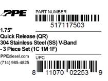 1.75 Inch V Band 3 Pc Set Ssc/Ssf 1C1M1F QR PPE Diesel