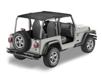 Jeep Bikini Top Header Safari Bikini Tops For Jeep 1997-2002 Wrangler TJ Black Denim Fabric Bestop