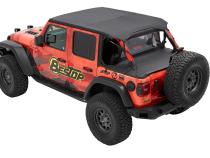 Jeep Bikini Top Header Safari Cable Style Bikini Tops For Jeep 2024-Current Wrangler JL 4 Door Black Diamond Bestop