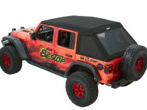 Trektop Ultra Slantback Soft Top For Jeep 2018-Current Wrangler JL 4 Door Black Bestop