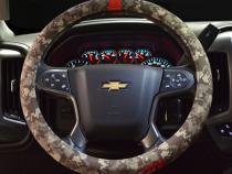 Steering Wheel Cover - Digital Camo Desert Tan Fits 15.5 in steering wheels