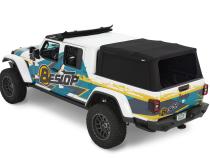 Supertop Truck Bed Cap 2 For Jeep 2020-2024 Gladiator 5.0 Foot Black Diamond PVC Coated Sailcloth No Drill Bestop