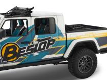 Supertop Truck Bed Cap 2 For Jeep 2020-2024 Gladiator 5.0 Foot Black Diamond PVC Coated Sailcloth No Drill Bestop