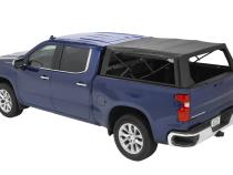 Supertop Truck Bed Cap 2 For Chevy/GMC 2020-2024 Silverado/Sierra 2500/3500 HD 6.8 Foot Black Diamond PVC Coated Sailcloth No Drill Bestop