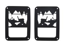Jeep JK Heritage Taillight Guard 07-18 Wrangler JK Textured Black Kentrol