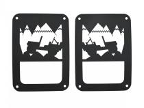 Jeep JK Heritage Taillight Guard 07-18 Wrangler JK Textured Black Kentrol