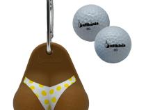 Bottom Mocha Yellow Polka Dot Bikini Golf Ball Holder Ballkinis