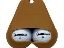 Bottom Mocha Yellow Polka Dot Bikini Golf Ball Holder Ballkinis