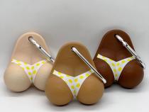 Bottom Mocha Yellow Polka Dot Bikini Golf Ball Holder Ballkinis