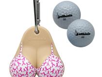 Top Vanilla Breast Cancer Ribbon Bikini Golf Ball Holder Ballkinis