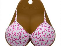 Top Mocha Breast Cancer Ribbon Bikini Golf Ball Holder Ballkinis