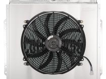 53-56 Ford F100 Truck With Chevy Engine Performance Aluminum Radiator and 16 Inch Fan and Shroud Cold Case Radiators