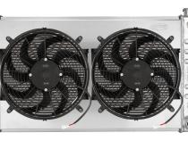 66-71 Oldsmobile 442 Aluminum Radiator &amp;amp; Dual 14 Inch Fan Kit Cold Case Radiators