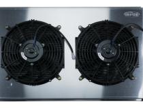 77-87 Chevy/GMC Pickup Truck 21 Inch Aluminum Radiator and 14 Inch Fan Kit Cold Case Radiators