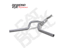 Cat Back Exhaust System 06-07.5 Silverado/Sierra 2500/3500 4 In. Split Rear/Side W/ Muffler Aluminized Diamond Eye