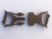 PALS/MOLLE Dual Snap Bar Field Repair Side Release Buckle Kit 1 Inch Male &amp;amp; Female Coyote Bartact