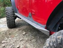 Jeep JK Unilimited Rocker Guards With Step 07-18 Wrangler JK Crusher Series Bare Steel Motobilt