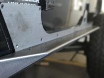 Jeep JK Unilimited Rocker Guards With Step 07-18 Wrangler JK Crusher Series Bare Steel Motobilt