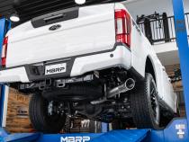 Ford 4 Inch Exhaust Resonator Back Single Side Exit Armor BLK For 17-Up Ford F250/F350 MBRP