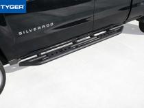 Side Step Nerf Bars Running Boards Kit For 07-18 Silverado/Sierra 1500 07-19 2500/3500HD Extended/Double Cab Textured Black Star Armor Tyger Auto