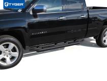 Side Step Nerf Bars Running Boards Kit For 07-18 Silverado/Sierra 1500 07-19 2500/3500HD Extended/Double Cab Textured Black Star Armor Tyger Auto