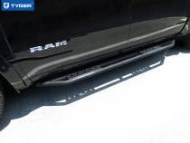 Side Step Rails Nerf Bars Running Boards Kit For 19-22 Dodge Ram 1500 Crew Cab Not For 19-20 Classic Textured Black Tyger Auto