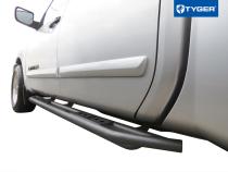 Side Step Rails Nerf Bars Running Boards Kit For 04-22 Nissan Titan Crew Cab and 16-22 Titan XD Crew Cab Textured Black Tyger Auto